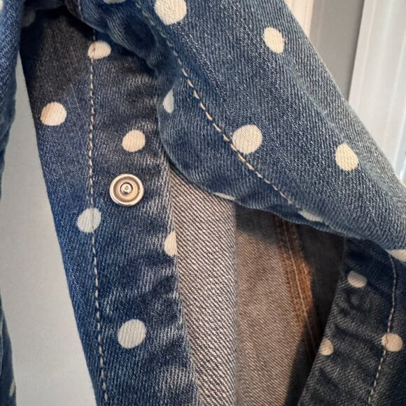 OshKosh Bgosh 18 month denim overalls w/polka dots & belt, snaps for diaper chng - Picture 6 of 6